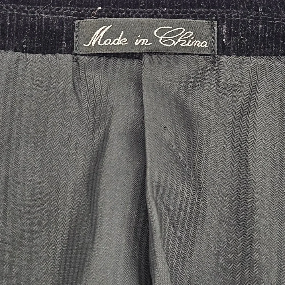 Adolofo Black Corduroy Blazer Jacket Sport Coat Elbow Patches Classic Fit‎ 44R